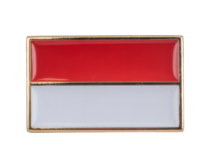 Rectangular enamel pin featuring the national flag of Monaco, a symbol of sovereignty and national pride.