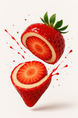 Morango do Amor Sliced Strawberry with Creamy Core on White Background

Morango do Amor Heart-Shaped Dessert with Cream Ring and Red Drips