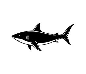 Obraz premium Shark Silhouette Vector Bold Marine Predator SVG for Logos, Tattoos & Ocean Projects