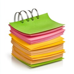 Colorful Stack of Note Papers on Spiral Binder