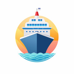 Cruise Ship Bow View: Nautical Vessel Illustration