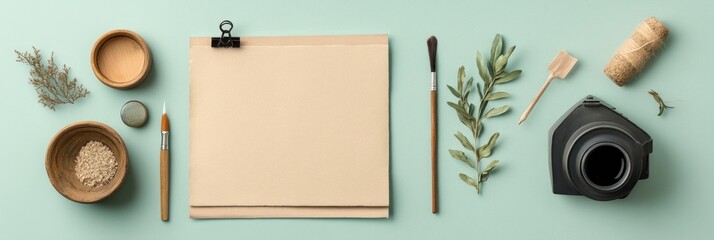 Creative workspace with natural elements