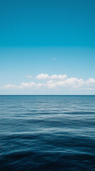 Obraz premium Ocean horizon blending seamlessly with the summer sky, minimalistic and peaceful