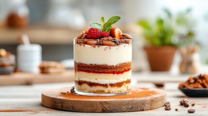 Layered dessert with berries