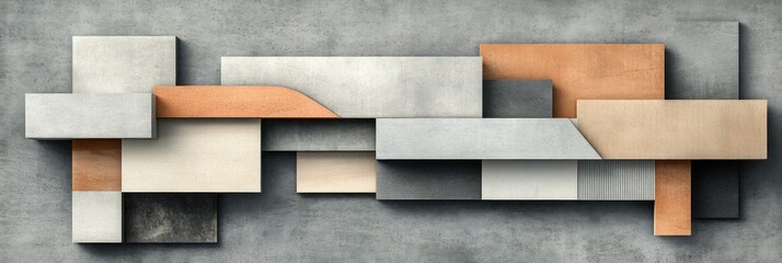 Abstract geometric wall art, various tones of neutral colors