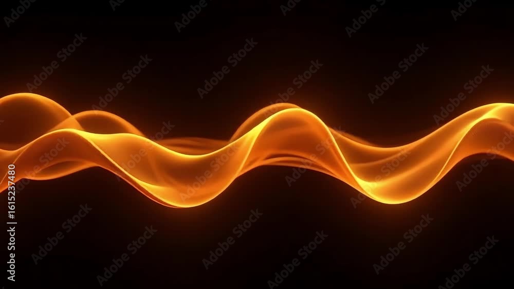 Aufkleber abstract orange waves background animation loop for presentations and visual effects use