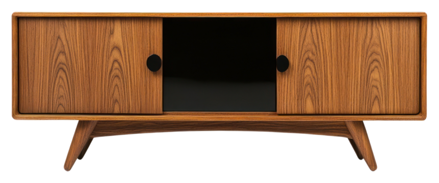 PNG Beige long modern cabinet furniture wood mid-century.