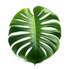 Tropical leaf on white isolated background, plant, realistic photo