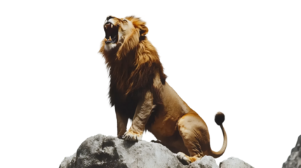 Lion Roaring on Mountain