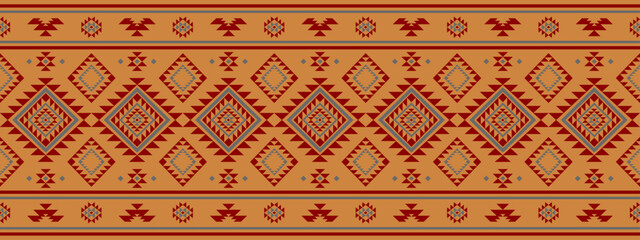Aztec tribal geometric pattern ethnic Mexican style Traditional folk art design Colorful for textile, fabric, carpet, background, fashion