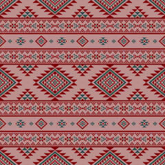 Aztec tribal geometric pattern ethnic Mexican style Traditional folk art design Colorful for textile, fabric, carpet, background, fashion