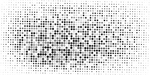 Dotted gradient halftone background. Horizontal seamless dots pattern in pop art style.