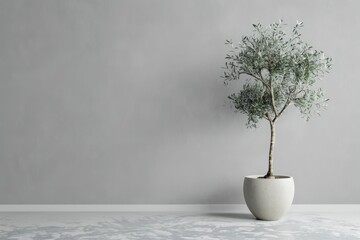 Elegant Minimalism Olive Tree in White Pot
