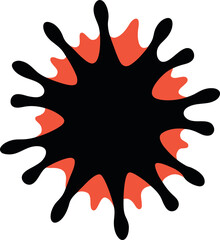 Coral splat vector in black silhouette for dynamic abstract art decoration