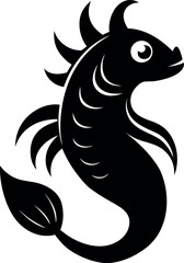 Decorative sea blob in black silhouette for bold fluid vector illustrations