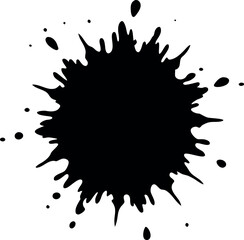 Decorative splatter artwork in black silhouette for abstract creative graphics
