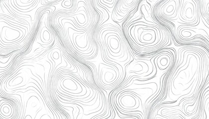 Abstract topographic lines in circular organic patterns against a white background