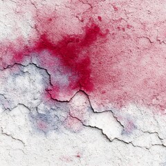 Obraz premium Cracked painted wall with red splatters