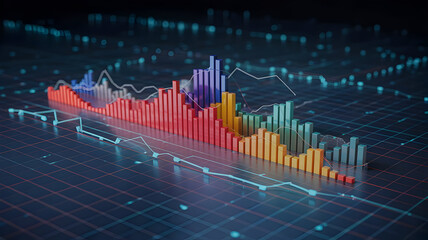 Analyzingmarket data and financial charts for investment insights and business performance trends