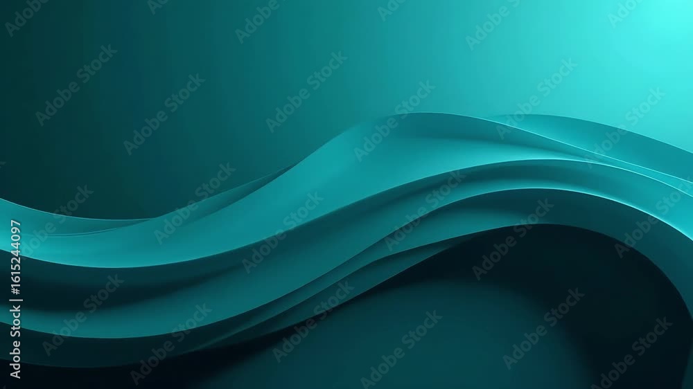 Poster abstract turquoise waves background for desktop wallpaper and presentation slide design element