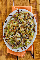 Balsamic Brussels Sprouts Topped With