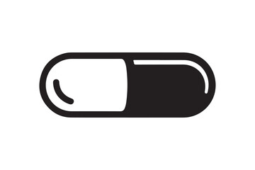 Pharmaceutical Medicine Capsule Pill Icon Vector Illustration