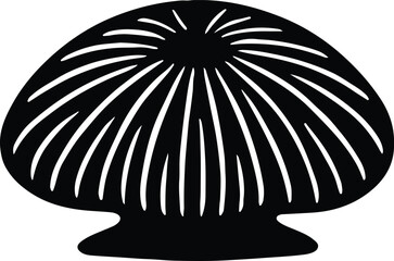 Silhouette black seashell pattern vector illustrator
