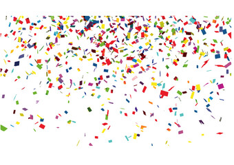 The normal colored and simple paper shaped confetti as isolated vector objects created by 3D modeling particle simulation.