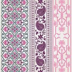 wedding card design, traditional paisley floral pattern , royal India	