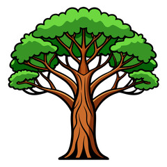 Obraz premium baobab tree vector isolated on white
