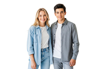 portrait of a young couple isolated on white