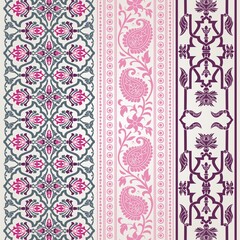 wedding card design, traditional paisley floral pattern , royal India	