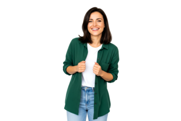 Smilling young woman isolated on white