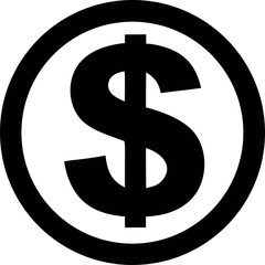 Dollar coin line art icon 