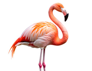  &ldquo;Tropical Flamingo with Curved Neck and Raised Leg, Front Facing, Transparent PNG&rdquo;.