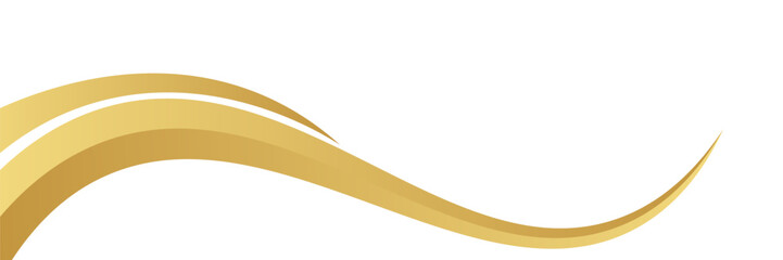 gold wave curve, golden wave corner shape for element, stripes ribbon golden graphic, striped gold. vector