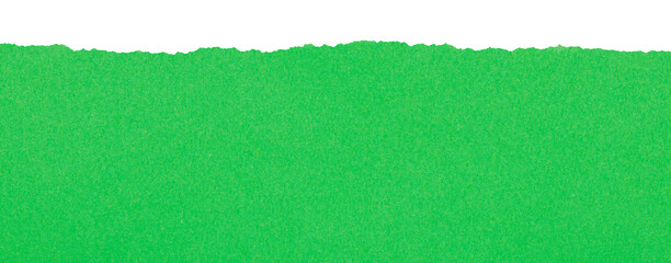Edge of tear smooth clean shamrock green paper isolated for scrapbooking