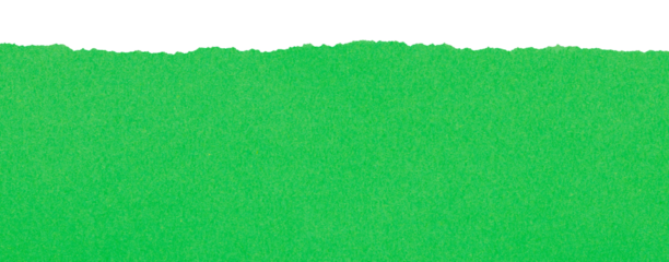 Edge of tear smooth clean shamrock green paper isolated for scrapbooking