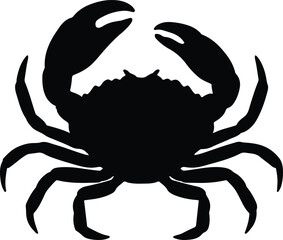 Silhouette crab detailed vector illustration crustacean black shape vector illustrator