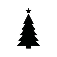 Obraz premium Silhouette of a christmas tree with a star on top