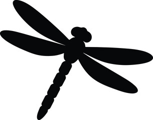 Silhouette Dragonfly insect simple black shape vector illustrator