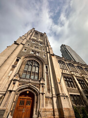 Dark Stone Church and Modern Tower (New York, New York, USA)
