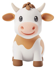 Fototapeta premium PNG Baby cute cow illustration cartoon animal.