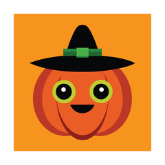 Pumpkin Wearing Pilgrim Hat Thanksgiving Clipart