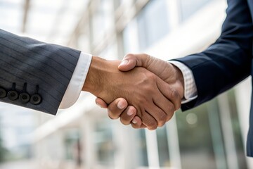 Close-Up of Handshake Symbolizing Successful Business Deal or Partnership