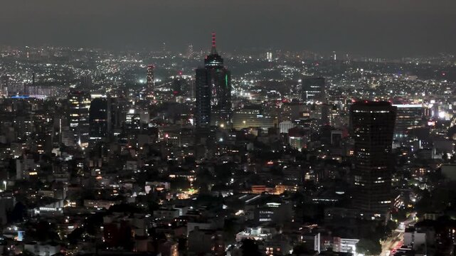 shot of night ilumination in mexico city
