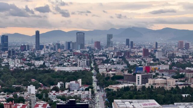 shot of mexico city downtown during a cloudy day