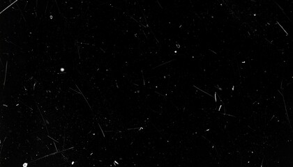 Overlay texture emulating old 8mm film with floating dust particles, hairline scratches, and occasional flicker. Black background with transparent film effects suitable for vintage and retro-style
