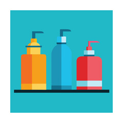 pump-bottles-and-tubes-on-bathroom-shelf-display