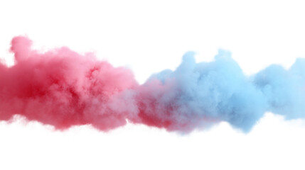 Naklejka premium Vibrant smoke with red and blue color isolated on white background